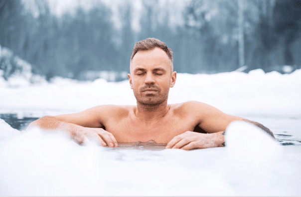 Man-in-ice-cold-water-After-sauna